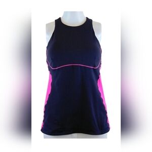 Lululemon Athletica Dark Blue and Bright Pink Tank Top